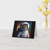 猫宇宙飛行士 カード (黄色い花)
