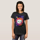 猫宇宙飛行士 宇宙 空間 猫 銀河 Tシャツ (正面フル)