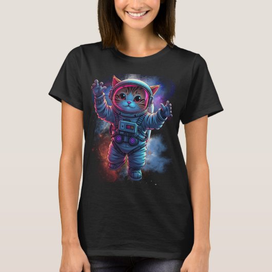 猫宇宙飛行士 Tシャツ (正面)