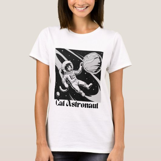 猫宇宙飛行士 Tシャツ (正面)