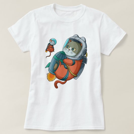 猫宇宙飛行士Tシャツ Tシャツ (デザイン正面)
