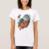 猫宇宙飛行士Tシャツ Tシャツ (正面)