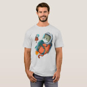 猫宇宙飛行士Tシャツ Tシャツ (正面フル)