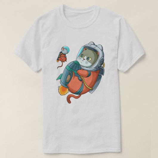 猫宇宙飛行士Tシャツ Tシャツ (デザイン正面)