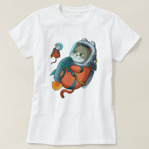 猫宇宙飛行士Tシャツ Tシャツ