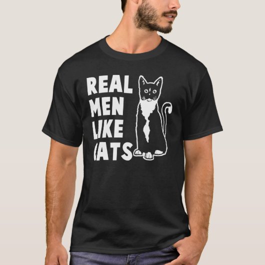 猫実在好きの男 Tシャツ (正面)