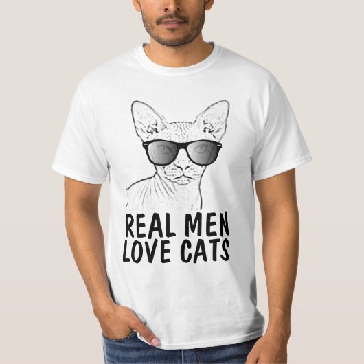猫実在好き男Tシャツ Tシャツ (正面)
