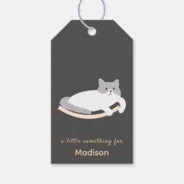 猫家具デザインの可愛い猫ギフトタグ ギフトタグ
