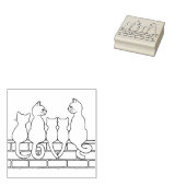 猫家族の愛 ラバースタンプ (押印)