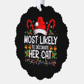 猫家飾のマッチが最も高い オーナメントカード (左)