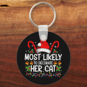 猫家飾のマッチが最も高い キーホルダー (正面)