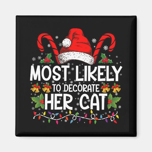 猫家飾のマッチが最も高い マグネット (正面)