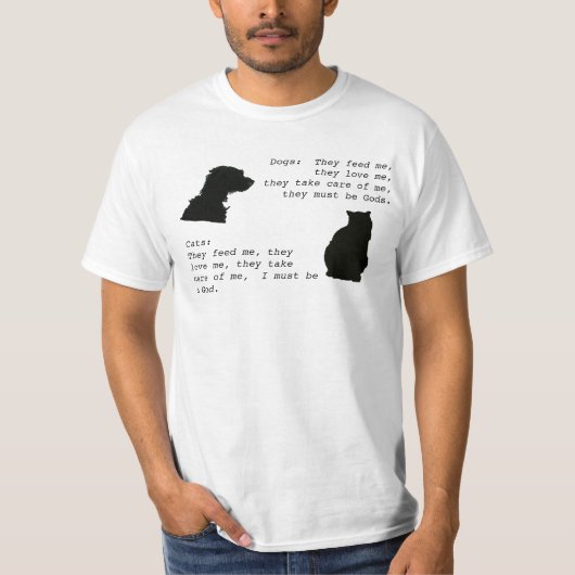 猫対犬 Tシャツ (正面)