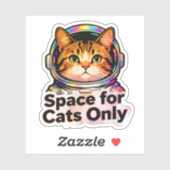 猫専用スペース – 宇宙飛行士ねこママ ホログラム シール (シート)