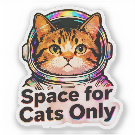 猫専用スペース – 宇宙飛行士ねこママ ホログラム シール (正面)