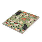 猫尽両めん合、江戸時代、Yoshifuji、Ukiyo-eの芳藤猫 タイル (側面)