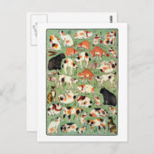 猫尽両めん合,芳藤江戸時代の猫,吉藤,浮世絵 ポストカード (正面/裏面)