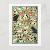 猫尽両めん合,芳藤江戸時代の猫，吉藤，浮世絵 ポストカード (正面)
