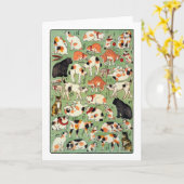 猫尽両めん合, 芳藤 Cats of The Edo era, Yoshifuji, Ukiyo-e カード (黄色い花)