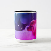 猫居心地の良い瞬間 ツートーンマグカップ (中央)