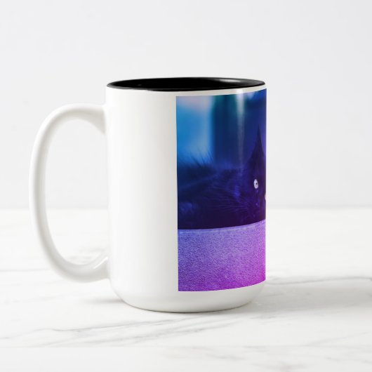 猫居心地の良い瞬間 ツートーンマグカップ (左)