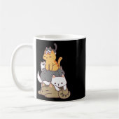 猫山可愛いおもしろい猫好きギフトT Shi コーヒーマグカップ (左)