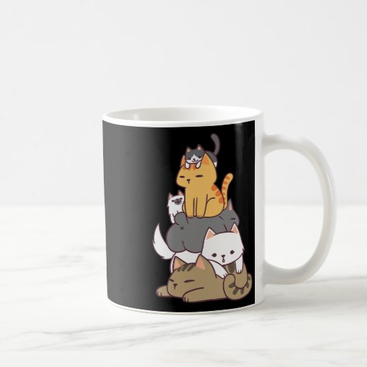 猫山可愛いおもしろい猫好きギフトT Shi コーヒーマグカップ (右)