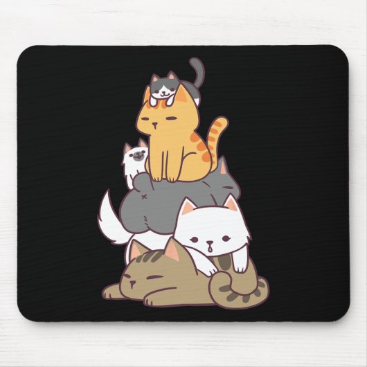 猫山可愛いおもしろい猫好きギフトT Shi マウスパッド (正面)