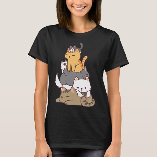 猫山可愛いおもしろい猫好きギフトT Shi Tシャツ (正面)