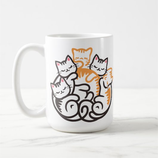 猫山可愛おもしろいい猫好き コーヒーマグカップ (左)