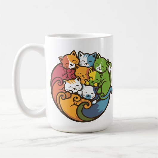 猫山可愛おもしろいい猫好き コーヒーマグカップ (左)