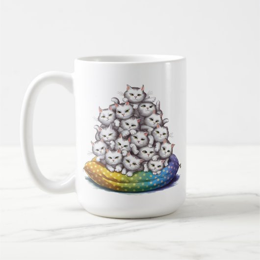 猫山可愛おもしろいい猫好き コーヒーマグカップ (左)