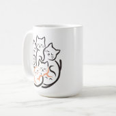 猫山可愛おもしろいい猫好き コーヒーマグカップ (正面左)
