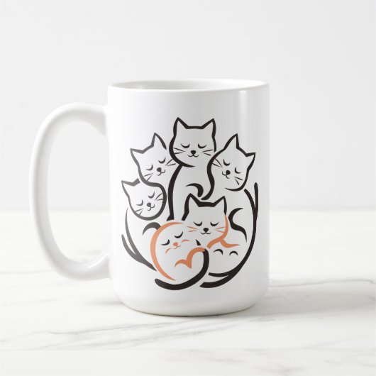 猫山可愛おもしろいい猫好き コーヒーマグカップ (左)