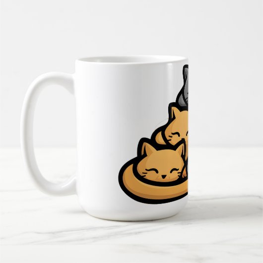猫山可愛おもしろいい猫好き コーヒーマグカップ (左)