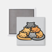 猫山可愛おもしろいい猫好き マグネット (正面/裏面)