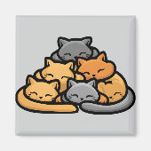 猫山可愛おもしろいい猫好き マグネット (正面)