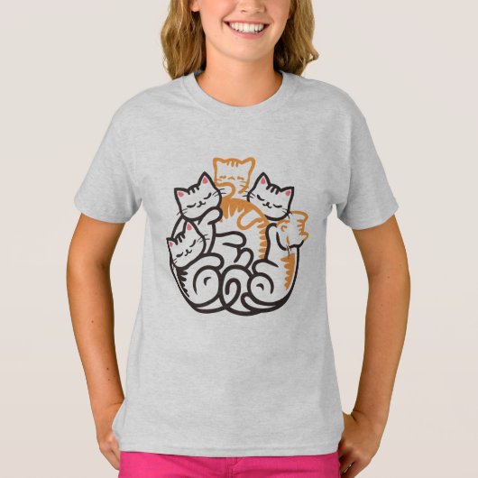 猫山可愛おもしろいい猫好き Tシャツ (正面)