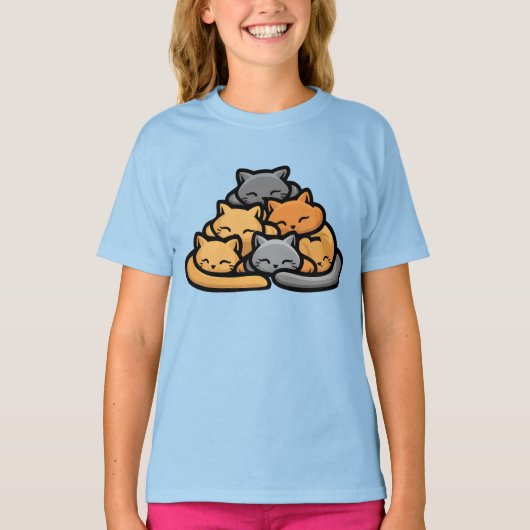 猫山可愛おもしろいい猫好き Tシャツ (正面)