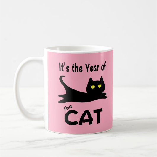猫年です コーヒーマグカップ (左)