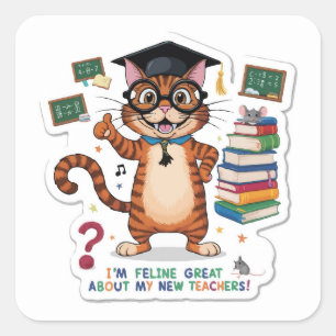 猫幸素晴らしせな猫学生 スクエアシール