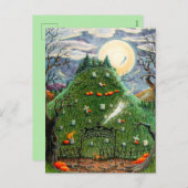 猫幽霊九人墓地不気味フォーク シーズンポストカード (正面/裏面)