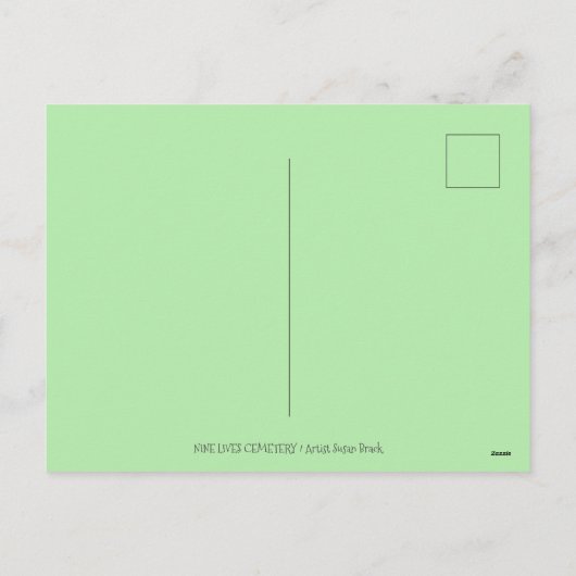猫幽霊九人墓地不気味フォーク シーズンポストカード (裏面)