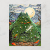 猫幽霊九人墓地不気味フォーク シーズンポストカード (正面)