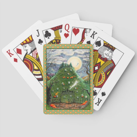 猫幽霊九人墓地不気味フォーク トランプ (裏面)