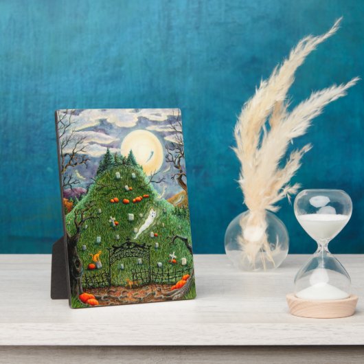 猫幽霊九人墓地不気味フォーク フォトプラーク (側面)