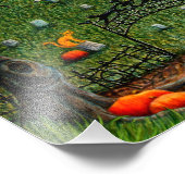 猫幽霊九人墓地不気味フォーク フォトプリント            (角)