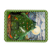 猫幽霊九人墓地不気味フォーク マグネット (横)