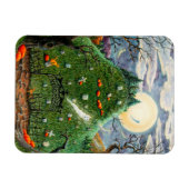 猫幽霊九人墓地不気味フォーク マグネット (横)