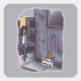 猫広場ステッカー スクエアシール